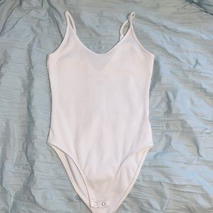 White Ribbed Bodysuit